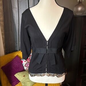 Karen Millen Black V-Neck Sweater